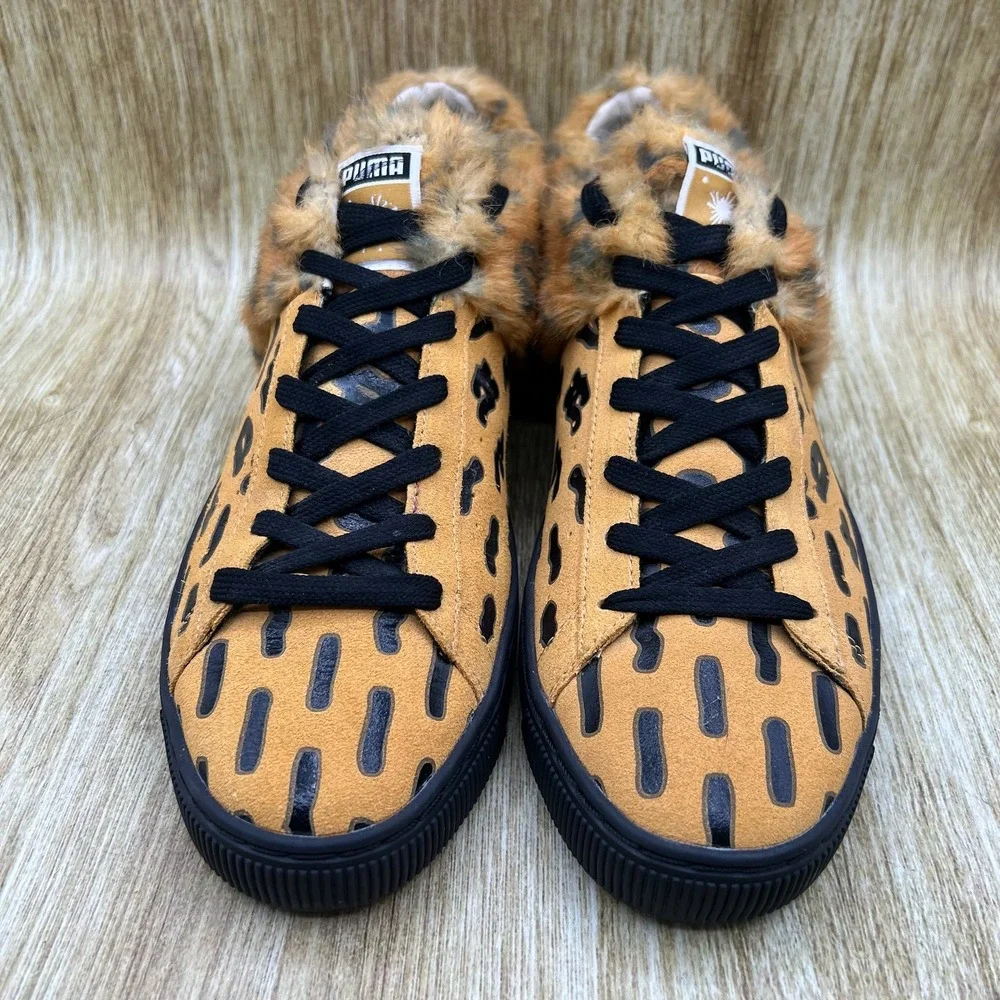 Puma x Mihara Yasuhiro Men's Size 10 Tan Black Leopard Faux Fur Shoes 357300-01